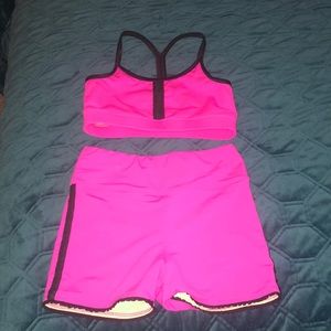 Sparkle Stagewear Neon Pink Dancewear Party Girl Set Girls Size Large